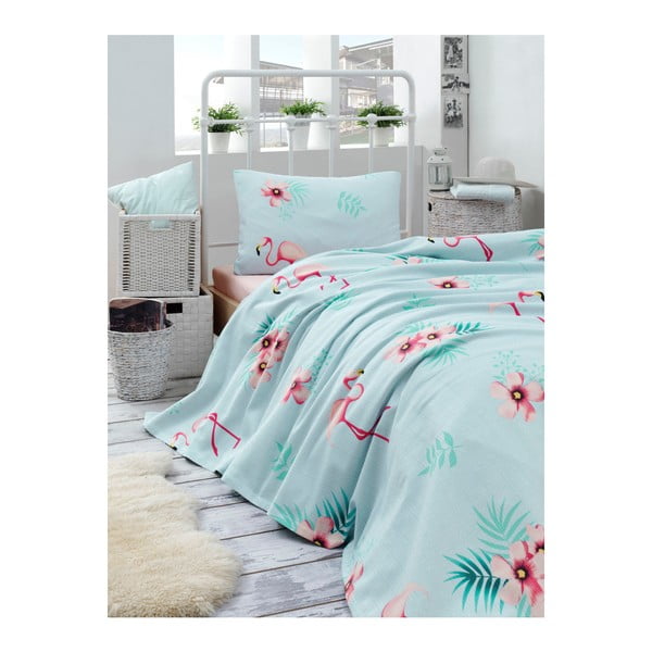Set bavlnenej ľahkej prikrývky cez posteľ, plachty a obliečky na vankúš Missmo Russie, 160 × 235 cm