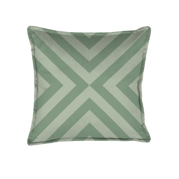 Zelený dekoratívny vankúš Velvet Atelier Geometric Arrow, 45 x 45 cm