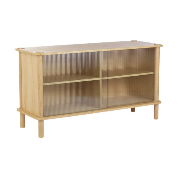 Vitrína z dubového dreva s posuvnými dverami v prírodnej farbe 135x73,5x48 cm Italic – UMAGE-image-1