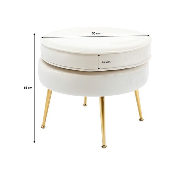 Biela zamatová podnožka Water Lily – Kare Design-image-3