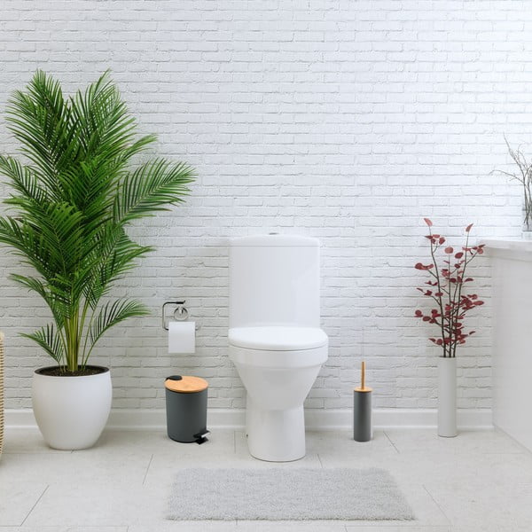 Tmavosivý nášľapný oceľový odpadkový kôš 5 l Adonis – Spirella-image-1