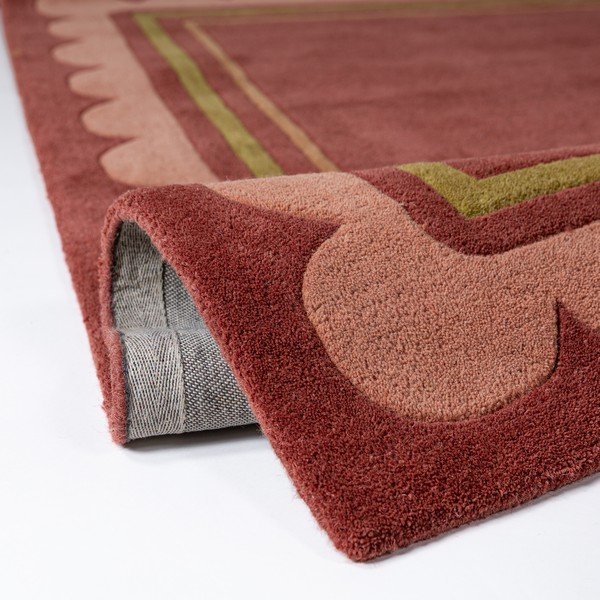 Vínovočervený ručne tkaný vlnený koberec 160x230 cm Lois – Flair Rugs-image-3