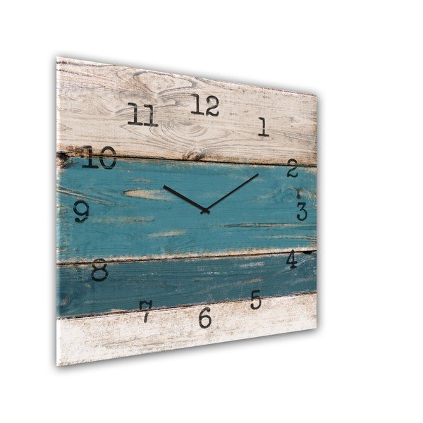 Nástenné hodiny Styler Glassclock Blue Wood, 30 × 30 cm-image-2