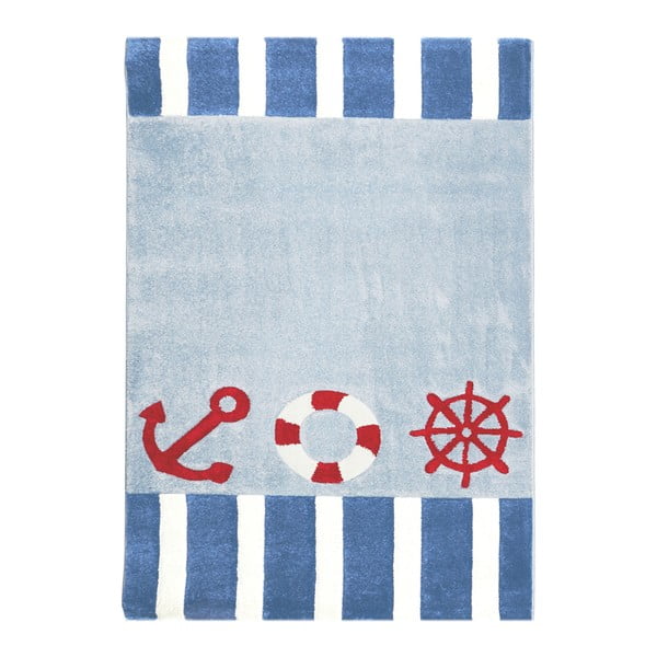 Modrý detský koberec Happy Rugs Little Captain, 120 × 180 cm