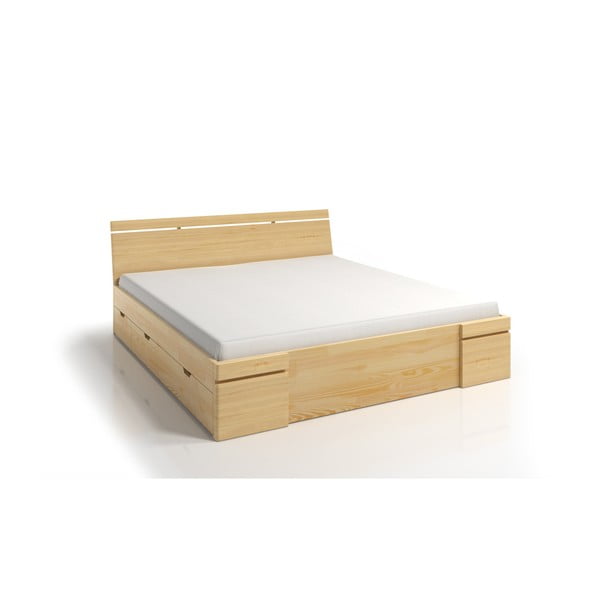 Dvojlôžková posteľ z borovicového dreva so zásuvkou SKANDICA Sparta Maxi, 140 × 200 cm-image-2