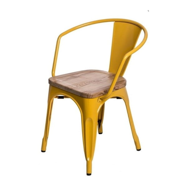 Žltá stolička D2 Paris Arms Ash Wood