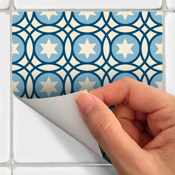 Sada 60 nástenných samolepiek Ambiance Wall Decal Cement Tiles Riana, 15 × 15 cm-image-1