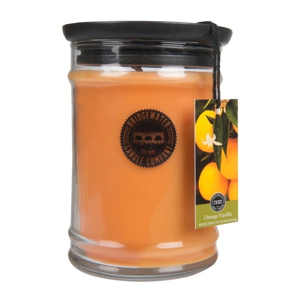 Sviečka v sklenenej dóze s vôňou vanilky a pomaranča Bridgewater candle Company, doba horenia 140-160 hodín