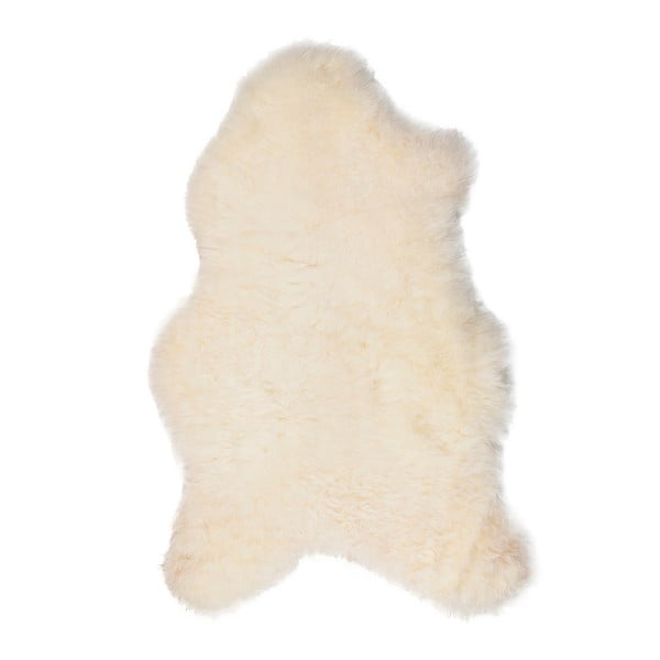 Biela ovčia kožušina s krátkym vlasom Ptelja, 100 × 60 cm