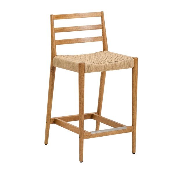 Barová stolička z dubového dreva v prírodnej farbe (výška sedadla 65 cm) Analy – Kave Home