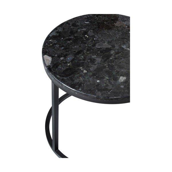 Čierny žulový stolík s podnožím v čiernej farbe RGE Crystal, ⌀ 50 cm-image-2