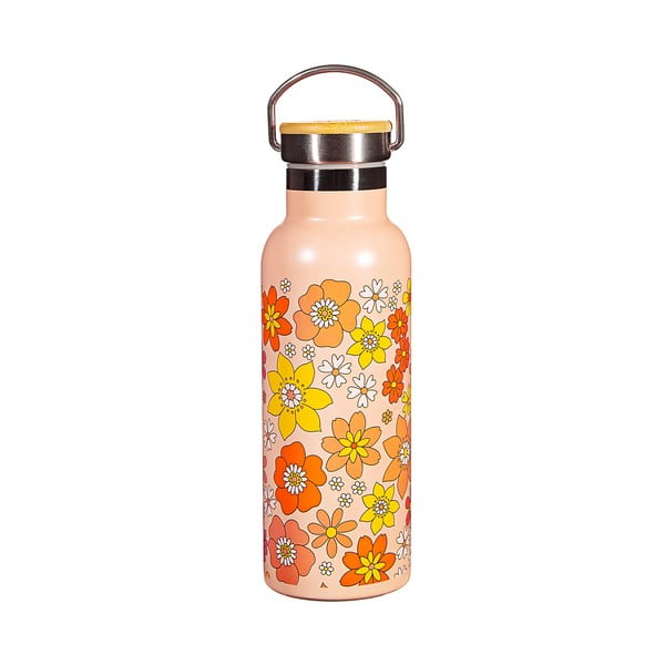 Oranžová antikoro detská fľaša 500 ml 70s Floral - Sass & Belle-image-3