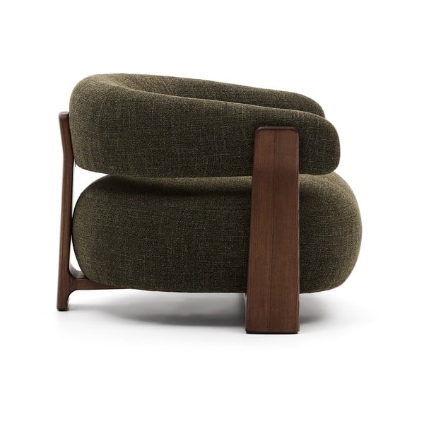 Zelené ženilkové kreslo Granite – Kave Home-image-3