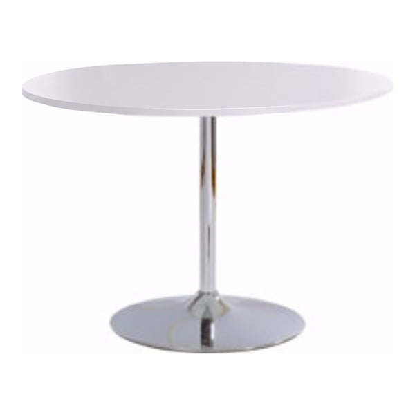 Jedálenský stôl s lesklou bielou doskou Støraa Terri, Ø 110 cm