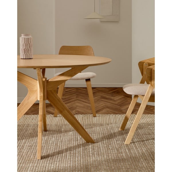 Okrúhly jedálenský stôl s doskou v dubovom dekore ø 120 cm Naanim – Kave Home-image-1