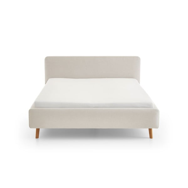 Krémovobiela čalúnená dvojlôžková posteľ bez roštu 180x200 cm Mattis – Meise Möbel-image-3