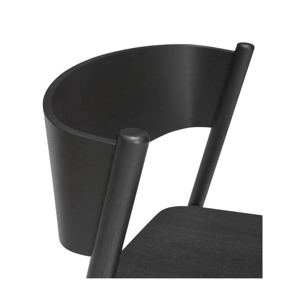 Čierna barová stolička v dekore duba (výška sedadla 75 cm) Oblique – Hübsch-image-4