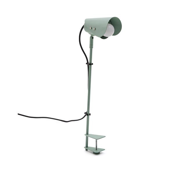 Zelená kovová stolová lampa s klipom (výška  51 cm) Jula – Kave Home