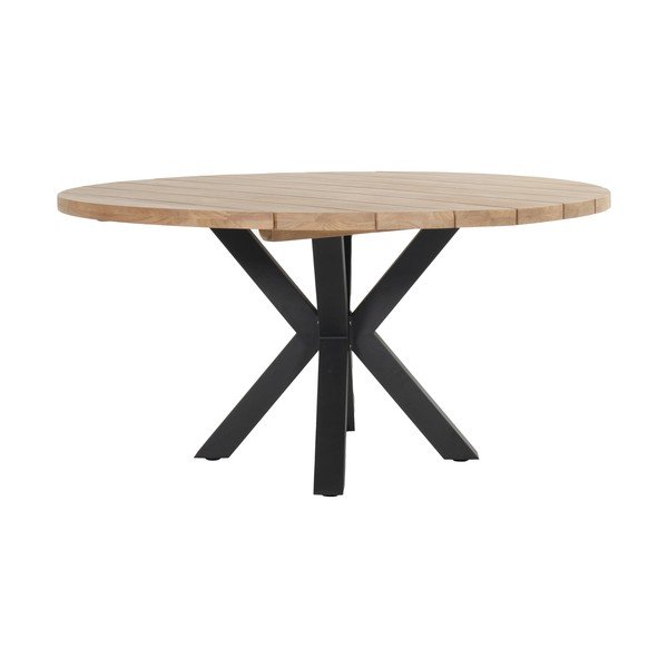 Okrúhly záhradný jedálenský stôl z tíkového dreva ø 150 cm Stephanie – Hartman