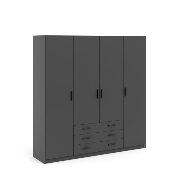 Tmavosivá šatníková skriňa 196x200 cm Sprint – Tvilum-image-3