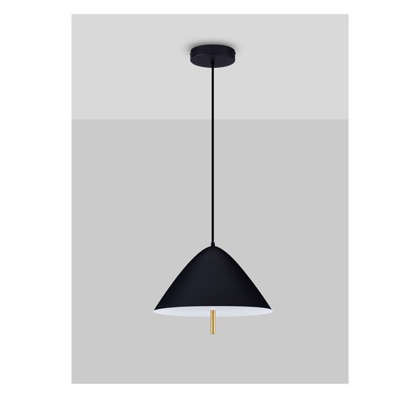 Matne čierne kovové LED závesné svietidlo s kovovým tienidlom ø 40 cm Oros – Nova Luce-image-4