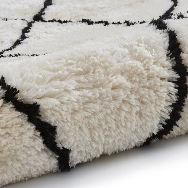 Béžovo-čierny ručne tuftovaný koberec Think Rugs Morocco Ivory & Black, 120 × 170 cm-image-4