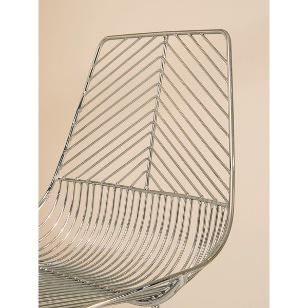 Kovová jedálenská stolička v striebornej farbe District – Premier Housewares-image-4