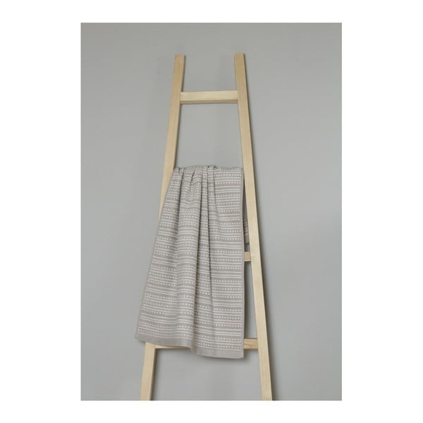 Béžový pruhovaný bavlnený uterák My Home Plus Spa, 50 × 90 cm