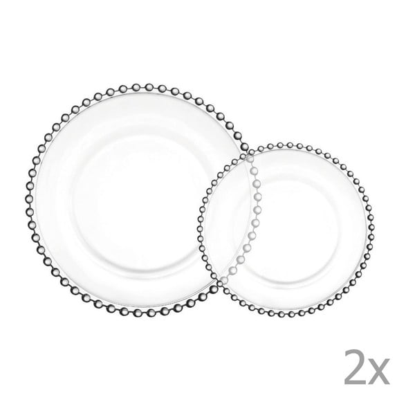 Sada 4 dezertných tanierov Côté Table Pearls, 20,5 cm