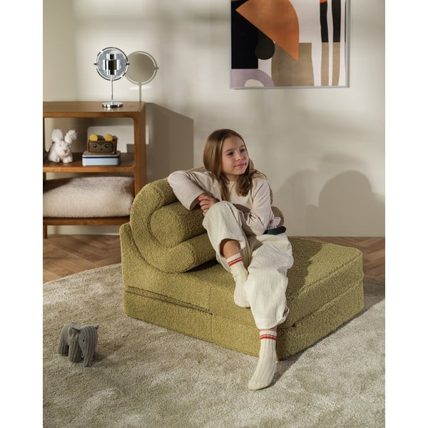 Zelené detské kresielko z textílie buklé Flipster – Wigiwama-image-2