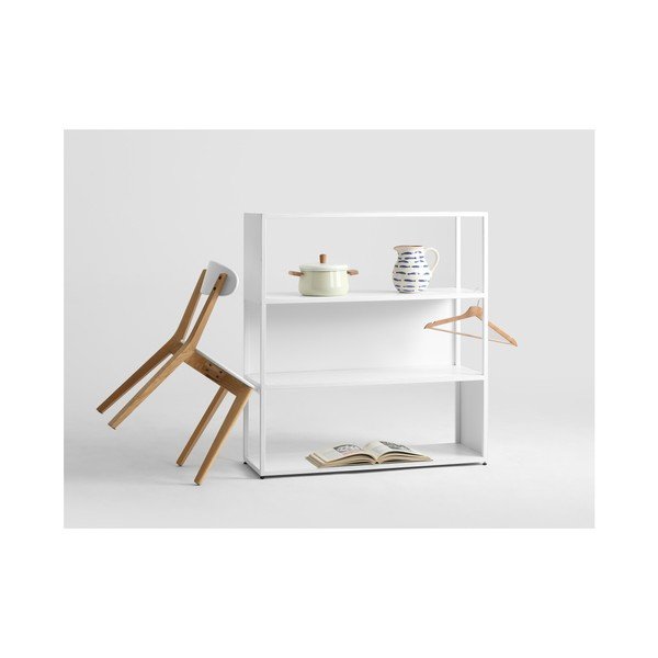 Biela knižnica CustomForm Hyller, 100 × 110 cm-image-1