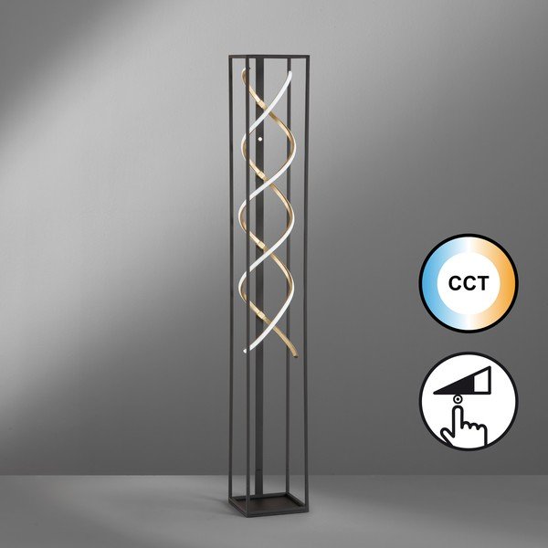 Čierna LED stmievateľná stojacia lampa (výška 140 cm) Gil – Fischer & Honsel-image-1