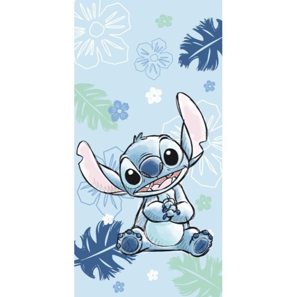 Modrá bavlnená detská osuška 70x140 cm Lilo a Stitch "Ohana Blue" – Jerry Fabrics