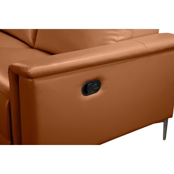 Hnedá rohová pohovka z imitácie kože (ľavý roh) Lund – Støraa-image-4