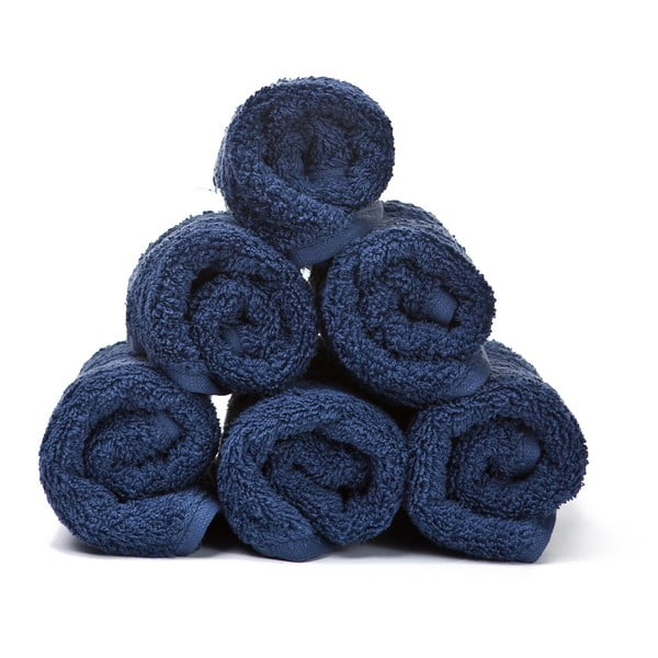 Sada 6 modrých bavlnených uterákov Casa Di Bassi Guest, 30  ×  50 cm