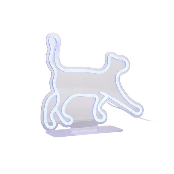 Modrá LED neónová svetelná dekorácia 5 W Walking Cat – Leitmotiv