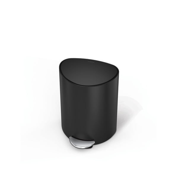 Matne čierny nášľapný kovový odpadkový kôš 6 l – simplehuman-image-3