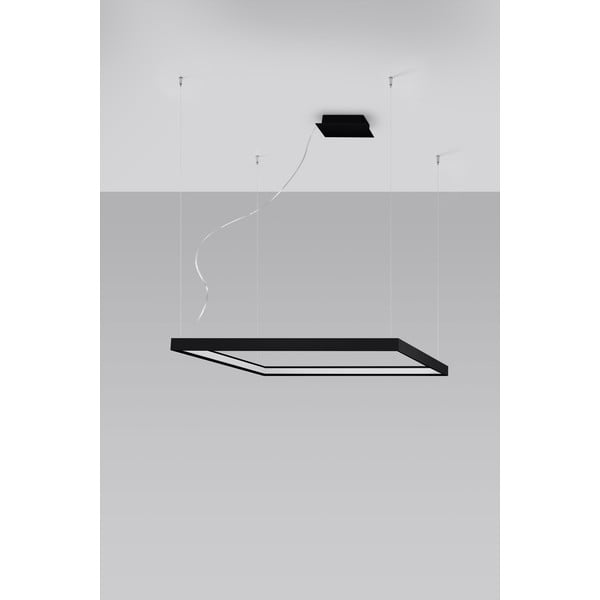 Čierne LED závesné svietidlo 80x80 cm Aura - Sollux-image-1