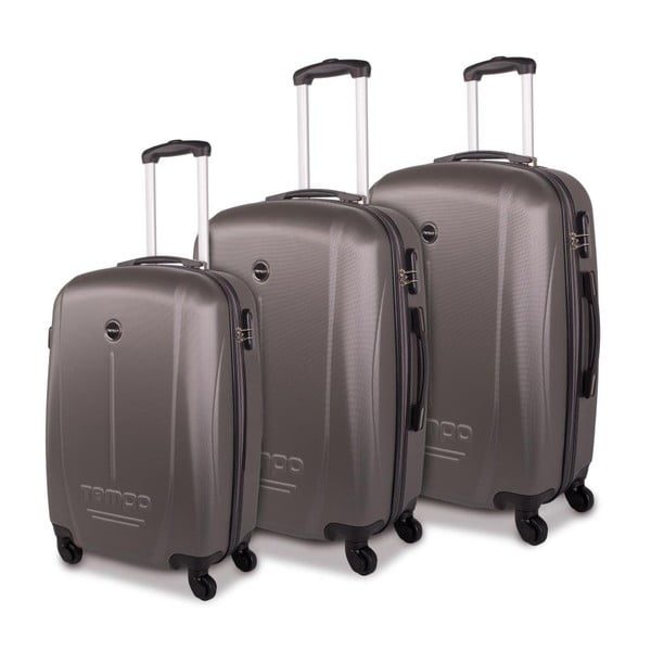 Sada troch sivých cestovných kufrov Tempo