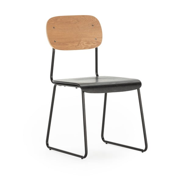 Jedálenská stolička v dekore jaseňa v čierno-prírodnej farbe v súprave 2 ks Aira – Marckeric