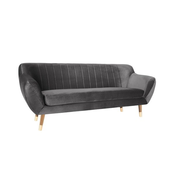 Sivá zamatová pohovka Mazzini Sofas Benito, 188 cm-image-2