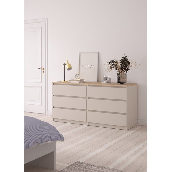 Krémovobiela komoda 154x76x50 cm Naia – Tvilum-image-1