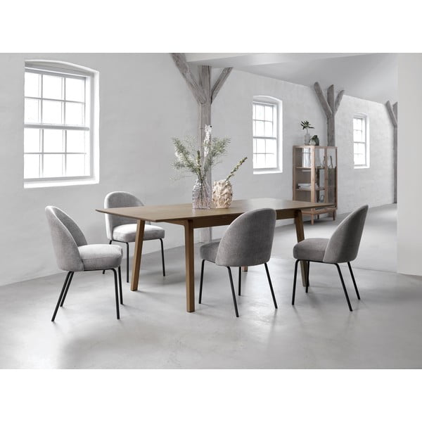 Hnedý rozkladací jedálenský stôl s doskou v dubovom dekore 95x200 cm Bari – Unique Furniture-image-1