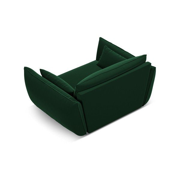 Tmavozelené zamatové kreslo Vanda – Mazzini Sofas-image-3