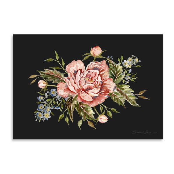 Plagát Pink Wild Rose Bouquet by Shealeen Louise, 30 x 42 cm