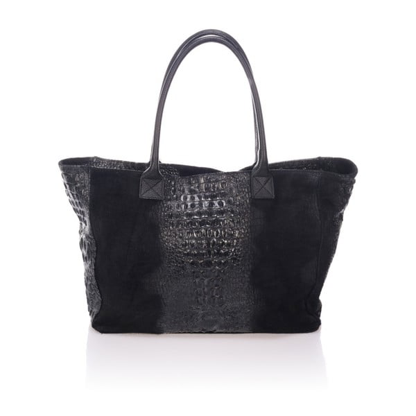 Čierna kožená kabelka Lisa Minardi Maxiliaria