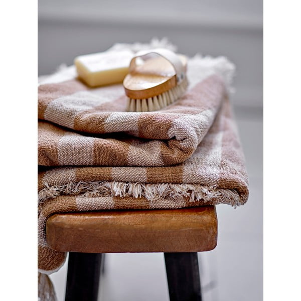 Hnedo–béžový bavlnený uterák 50x100 cm Elaia – Bloomingville-image-1