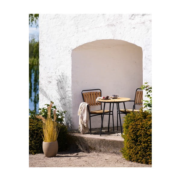 Drevené/kovové záhradné stoličky v súprave 2 ks v prírodnej farbe Cleveland – House Nordic-image-2