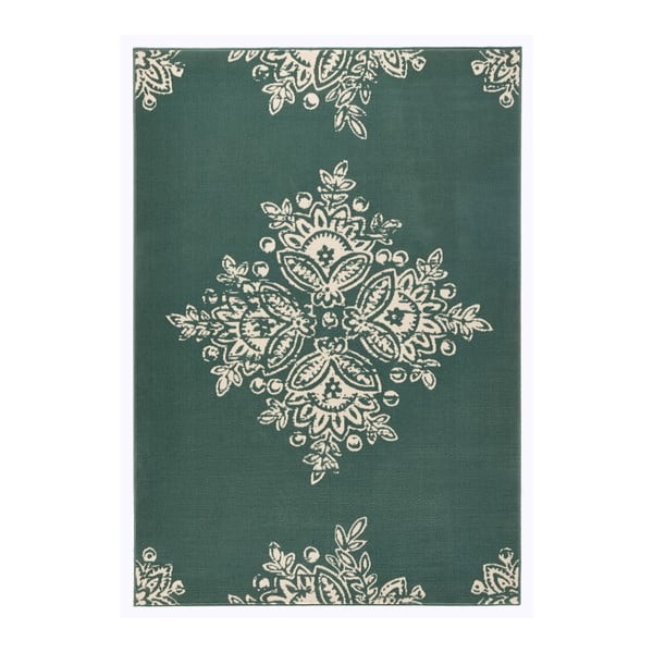 Zeleno-biely koberec Hanse Home Gloria Blossom, 200 x 290 cm