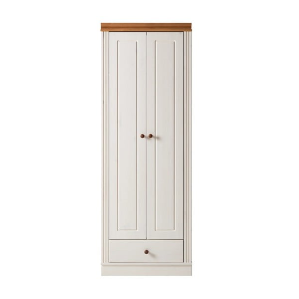 Biela šatníková skriňa z borovicového dreva 65x180 cm Anita – Støraa